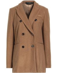 Messagerie - Camel Blazer Polyester, Wool, Acrylic - Lyst