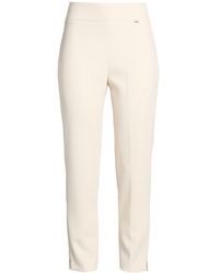 NUALY - Cream Pants Polyester, Elastane - Lyst