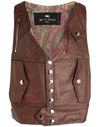 Etro - Tailored Vest Cotton, Polyester, Pvc - Lyst