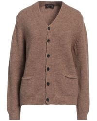 Fabrizio Del Carlo - Camel Cardigan Alpaca Wool, Merino Wool, Polyamide, Elastane - Lyst