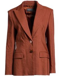 Alberta Ferretti - Blazer Viscose, Linen, Elastane - Lyst