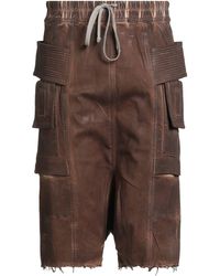 Rick Owens - Denim Shorts Cotton, Elastomultiester, Natural Rubber - Lyst
