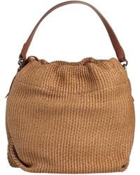 Brunello Cucinelli - Handbag Natural Raffia, Leather, Brass - Lyst