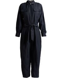 Moorer - Midnight Jumpsuit Viscose, Linen - Lyst