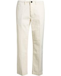 Fay - Ivory Pants Cotton - Lyst