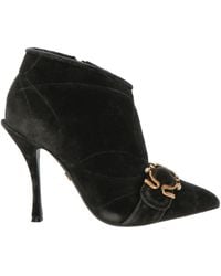 Dolce & Gabbana - Dark Ankle Boots Cotton, Elastane - Lyst