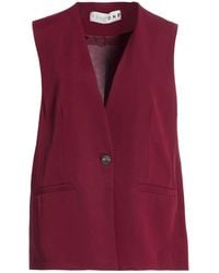 Haveone - Burgundy Tailored Vest Polyester, Elastane - Lyst