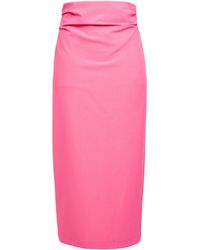 Semicouture - Fuchsia Midi Skirt Polyester, Viscose, Elastane - Lyst