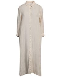 120% Lino - Midi Dress Linen - Lyst