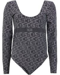 Gcds - Charcoal Bodysuit Polyamide, Elastane, Polyester - Lyst