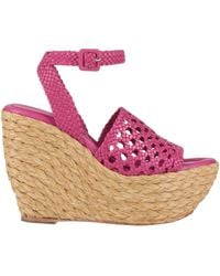 Paloma Barceló - Sandals Leather, Natural Raffia - Lyst