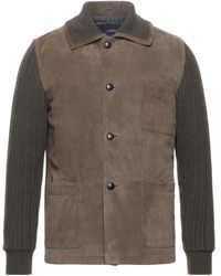blazers Vestes casual blousons Veste en laine mélangée à design réversible Laines Lardini pour homme en coloris Marron Homme Vêtements Vestes 