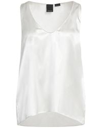 Pinko - Ivory Top Silk, Elastane - Lyst