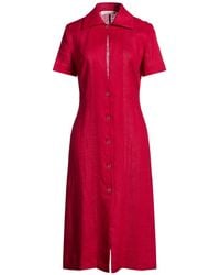 Liviana Conti - Midi Dress Linen - Lyst