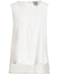 ALESSIA SANTI - Cream Top Cotton, Linen, Lyocell, Polyester - Lyst