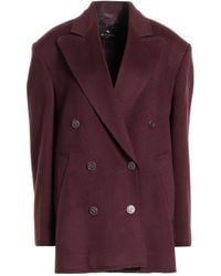 Etro - Burgundy Coat Wool, Cashmere - Lyst