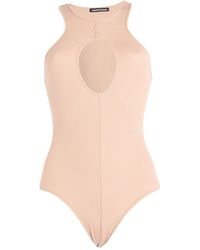 ANDREADAMO - Camel Bodysuit Cotton, Elastane - Lyst