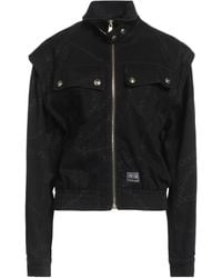 Versace Jeans Couture - Denim Bomber Jacket with Mandarin Collar - Lyst