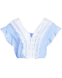 ERMANNO FIRENZE - Azure Top Polyester, Cotton - Lyst
