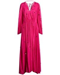 forte_forte - Fuchsia Maxi Dress Cotton, Silk, Acrylic - Lyst