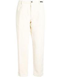Michael Coal - Ivory Pants Cotton, Elastane - Lyst