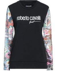 Femme Vêtements Articles de sport et dentraînement Sweats Sweat-shirt Synthétique Roberto Cavalli en coloris Noir 