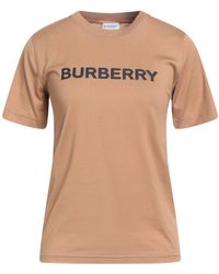 Burberry - Camel T-Shirt Cotton, Elastane - Lyst