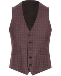 Lardini - Burgundy Tailored Vest Wool, Elastane - Lyst