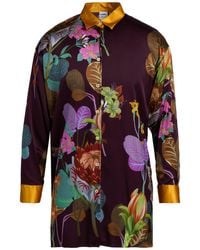 ALEX INGH - Plum Mini Dress Silk, Elastane - Lyst