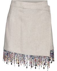 MSGM - Mini Skirt Viscose, Linen, Glass, Polyester - Lyst