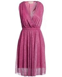 Kaos - Fuchsia Midi Dress Polyester, Metal Fiber - Lyst