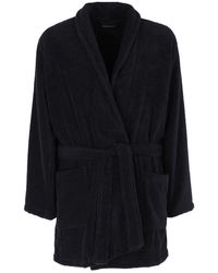 Emporio Armani Towelling Dressing Gown - Black