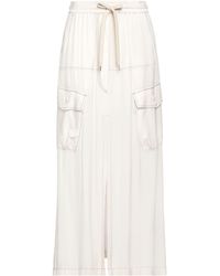 Pinko - Ivory Maxi Skirt Viscose - Lyst