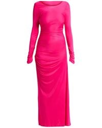MSGM - Fuchsia Maxi Dress Viscose - Lyst