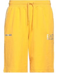 EA7 - Marigold Shorts & Bermuda Shorts Cotton, Polyester, Elastane - Lyst