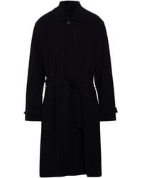Giorgio Armani - Midnight Overcoat & Trench Coat Virgin Wool, Elastane - Lyst