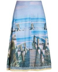 Aviu - Azure Midi Skirt Polyester - Lyst