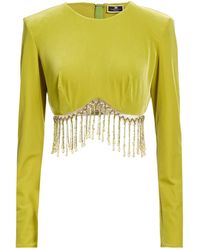 Elisabetta Franchi - Top Polyester, Elastane, Glass, Brass - Lyst