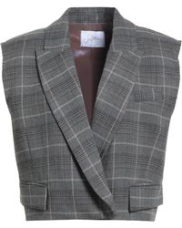 Soallure - Charcoal Blazer Polyester, Rayon, Elastane - Lyst