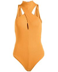 Alix - Camel Bodysuit Modal, Elastane - Lyst