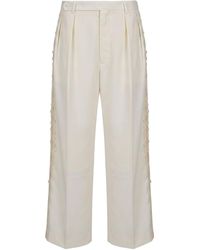 Bode - Cream Pants Wool - Lyst