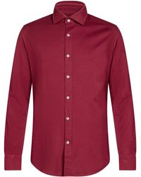 Paul & Shark - Burgundy Shirt Cotton - Lyst