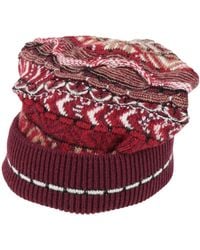 Laneus - Burgundy Hat Polyamide, Alpaca Wool, Synthetic Fibers, Virgin Wool, Viscose - Lyst