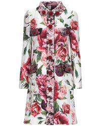 Dolce & Gabbana Lange Jacke - Weiß