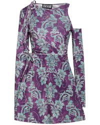 Versace - Deep Mini Dress Polyester, Elastane - Lyst