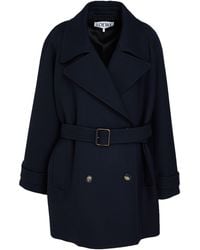 Loewe - Coat Wool, Silk - Lyst