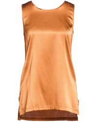 Maliparmi - Tan Top Silk, Elastane - Lyst