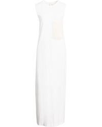 Alysi - Crème Maxi Dress Cotton, Polyester - Lyst