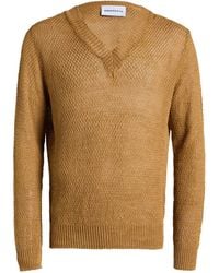 Amaranto - Camel Sweater Linen - Lyst