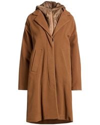 Paltò - Camel Coat Wool, Polyamide, Cashmere - Lyst